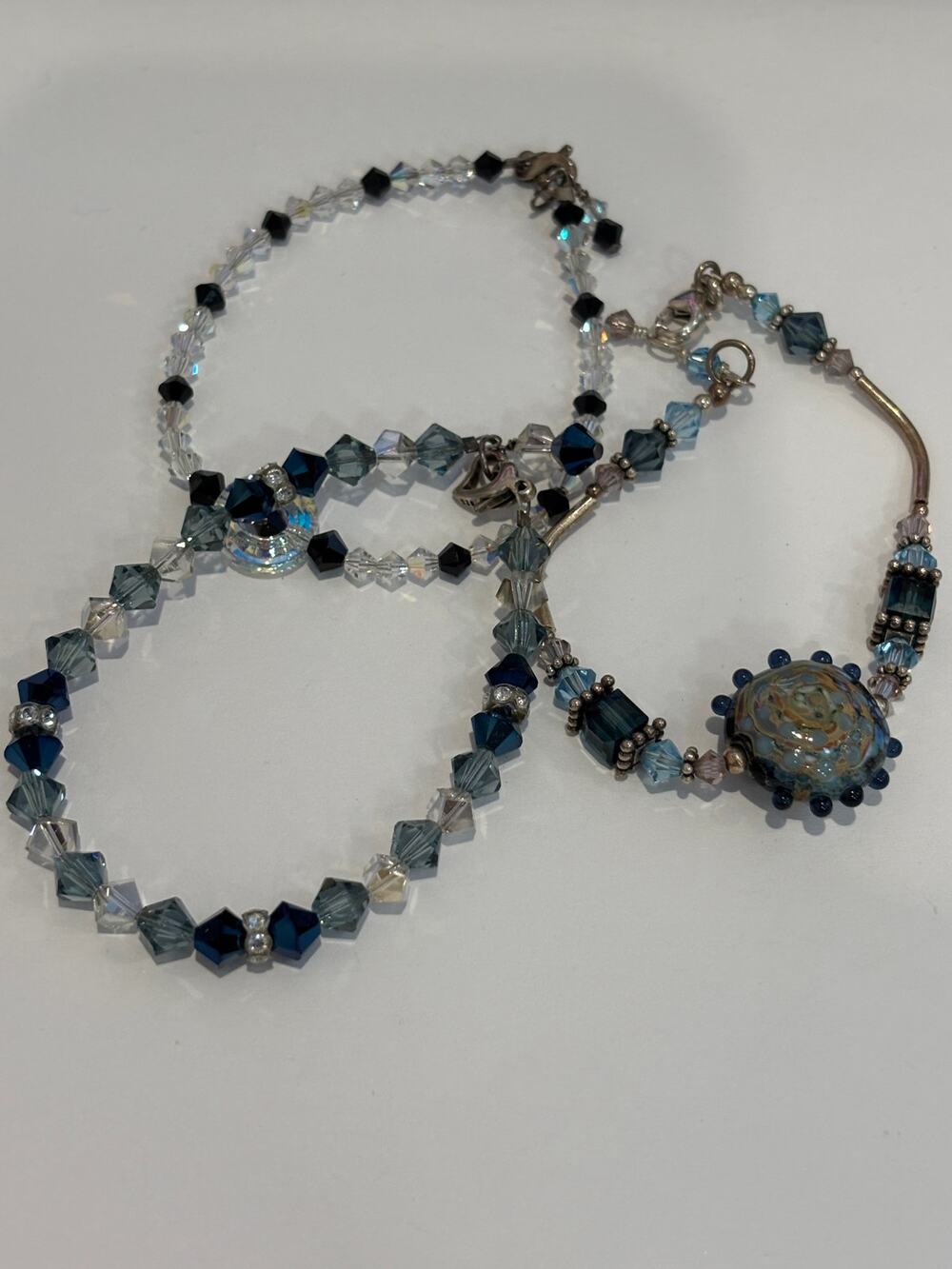 Lot of 3 Beaded Bracelets with Sterling Silver Clasps and Beads